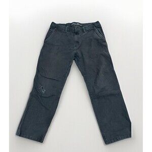 Eddie Bauer M Flex Mountain Utility Pants 36x30 Black Distressed Work Canvas